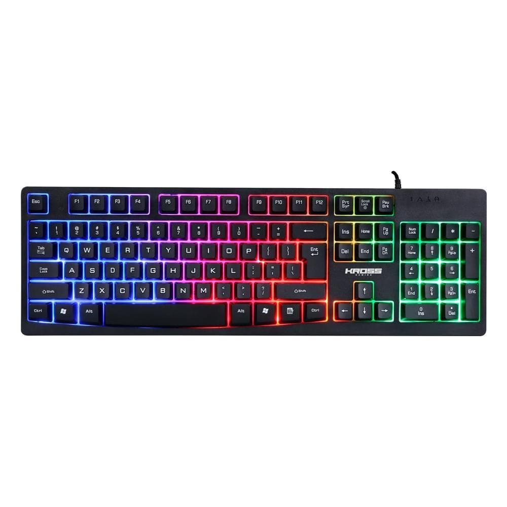 Teclado com Fio Gamer RGB Membrana - Silencioso, Confortável e Eficiente