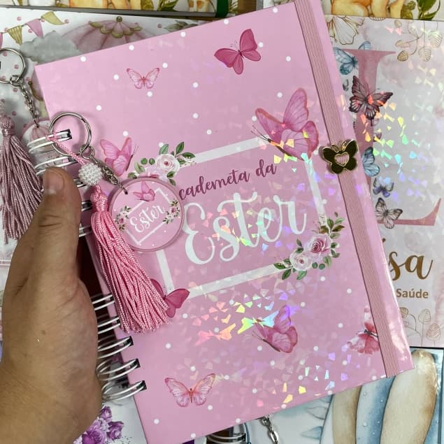 Caderneta de Vacinação Personalizada com nome Tema Borboleta