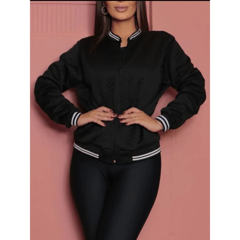 Promoção Jaqueta Bomber Feminina Blusa Com Ziper Casaco Inverno Top