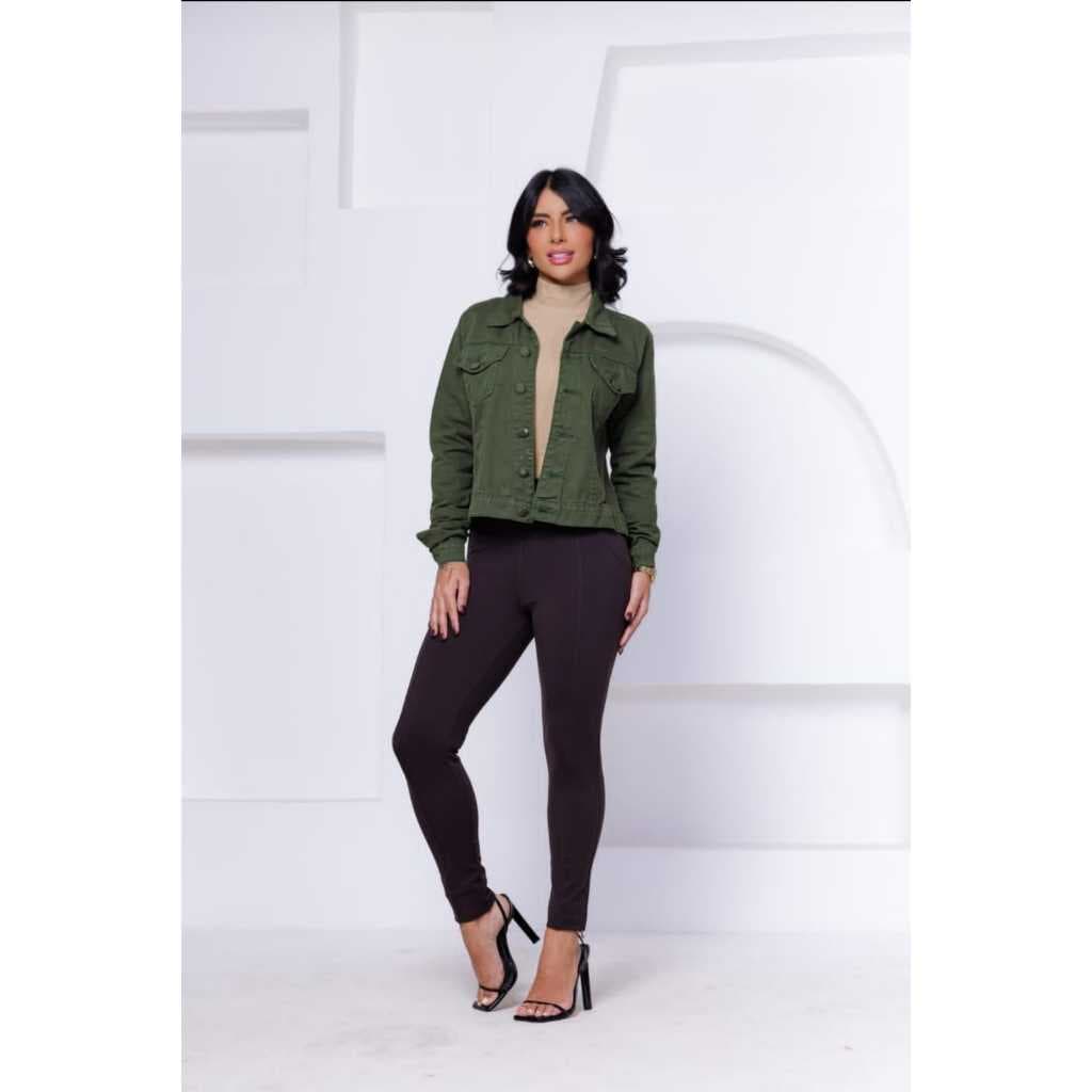 jaketa jeans feminina verde wissam jeans