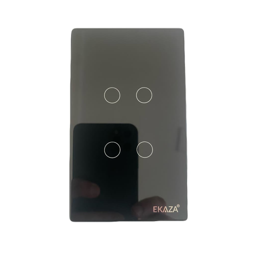 Interruptor inteligente 4x2 Touch com 4 botões - preto WiFi