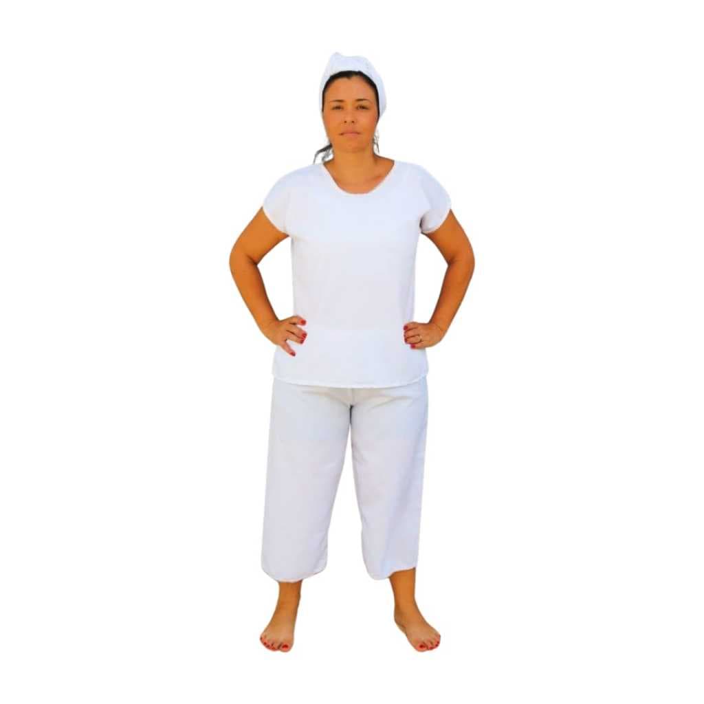 Umbanda e Candomblé Calça Branca Feminina Calçolu roupa de ração