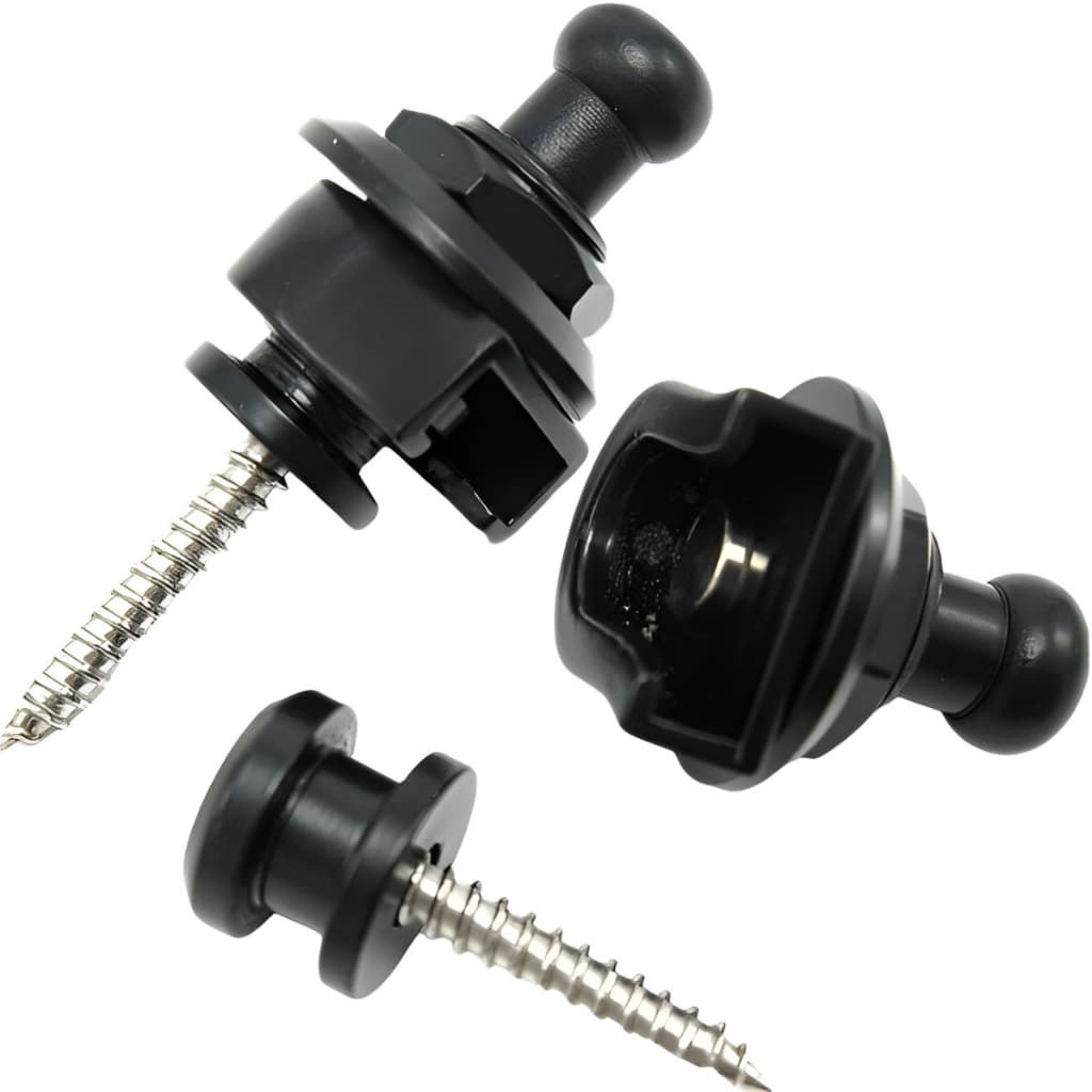 Par Roldana Strap Lock Trava Correia Guitarra Violão Baixo 2 Cores Preto Prata