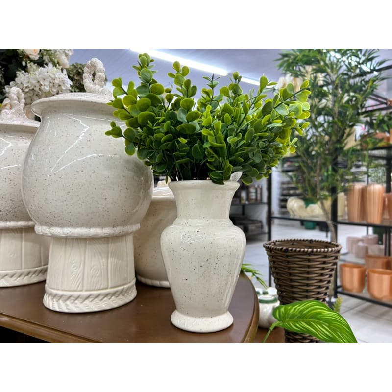Vaso Decorativo em Cerâmica Linha Chamuscado Pintado a Mão