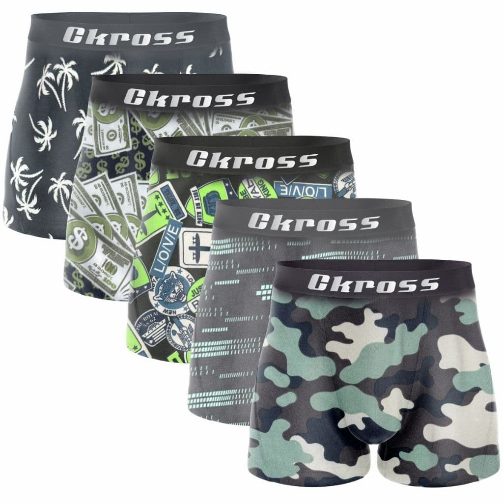 Kit 5 Cuecas Box Boxer Adulto Estampada Premium