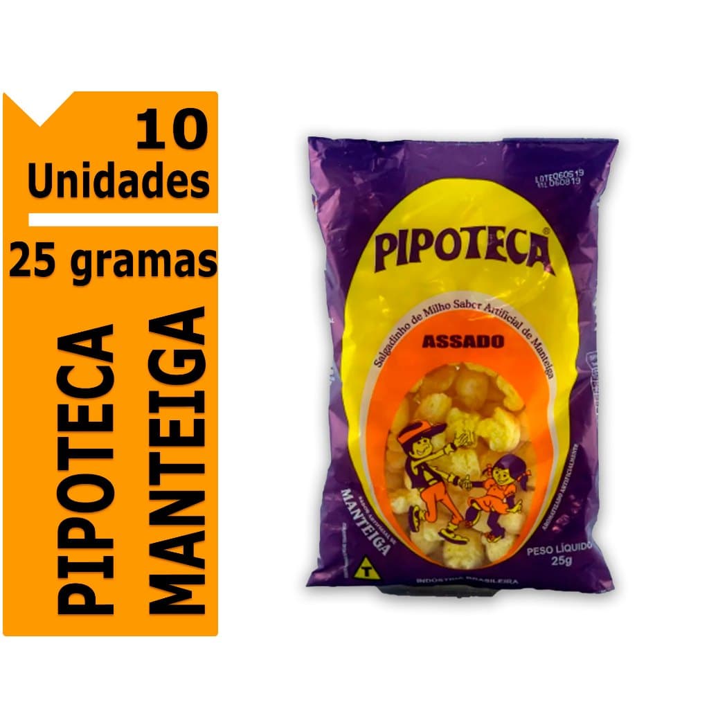 10X Salgadinho Pipoteca de Milho Manteiga Snack lanche 25g
