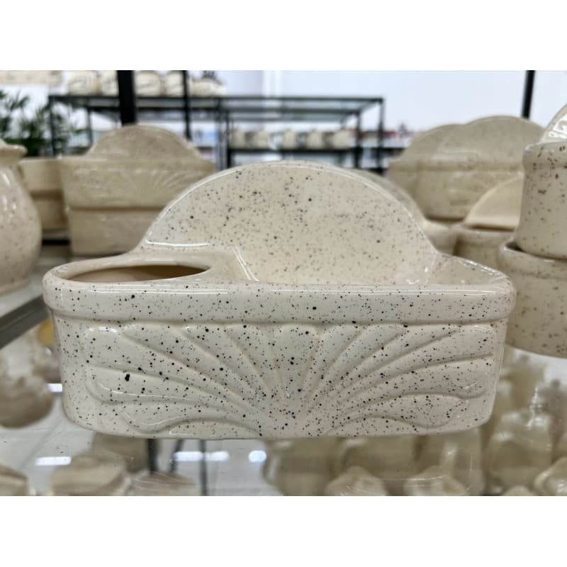 Porta Detergente Sabão em Cerâmica Linha Chapiscado Pintado a Mão