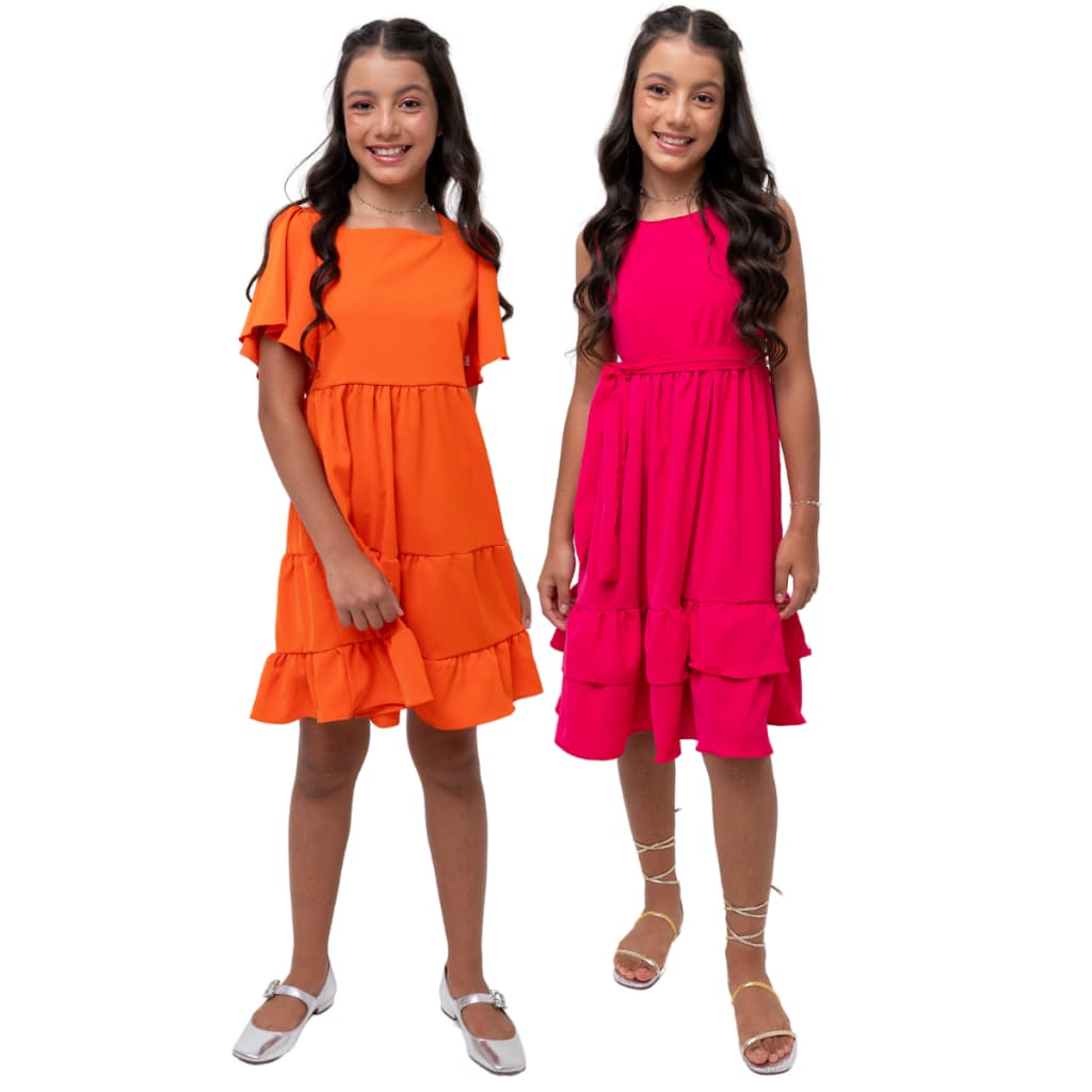 Kit 2 Vestidos Infantil Menina Juvenil