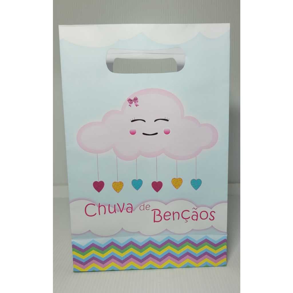 Sacola Surpresa Festa Aniversário Chuva De Bençãos com 10 Unidades