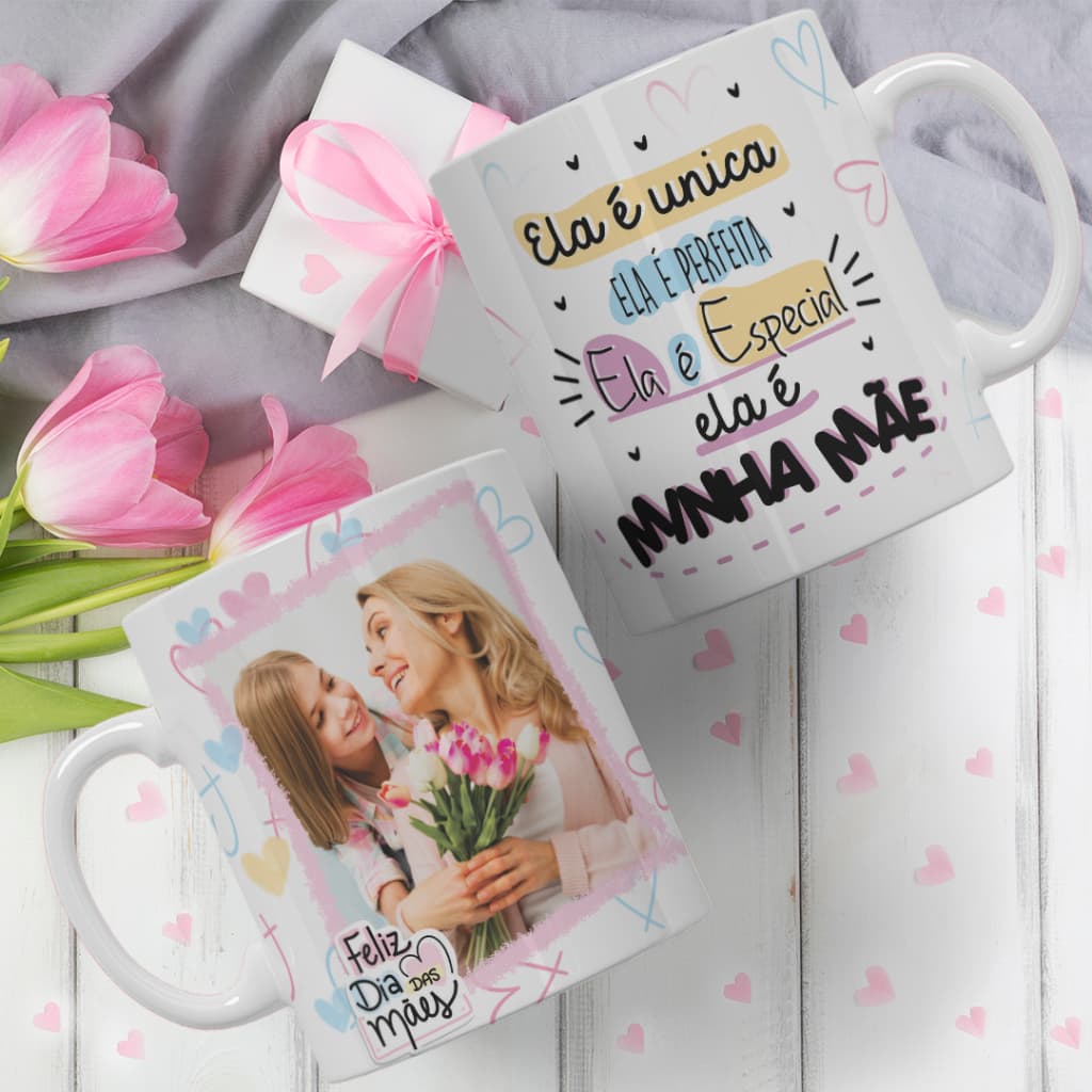 Caneca Dia das Mães com Foto - Xícara com foto Presente Personalizado