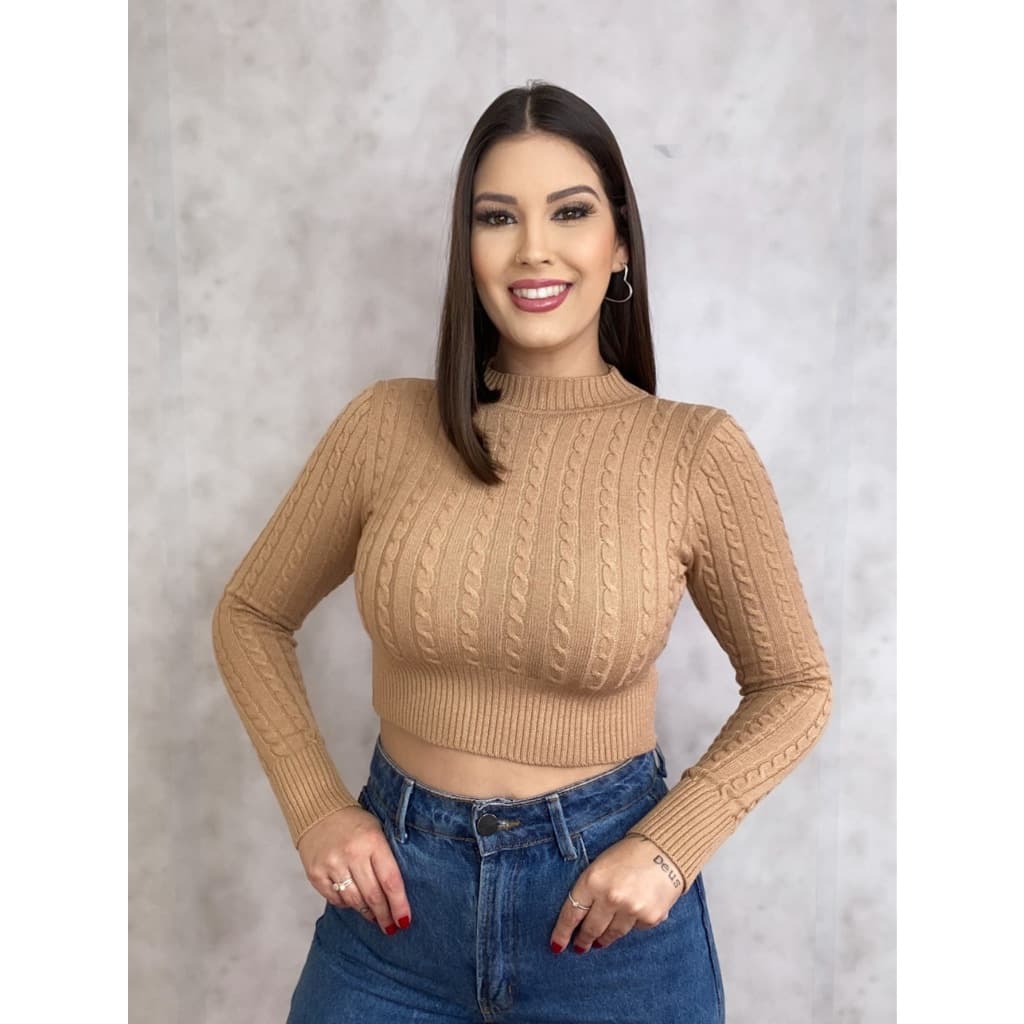 Top feminino de malha curta manga longa   tecido de modal  tecido muito bom