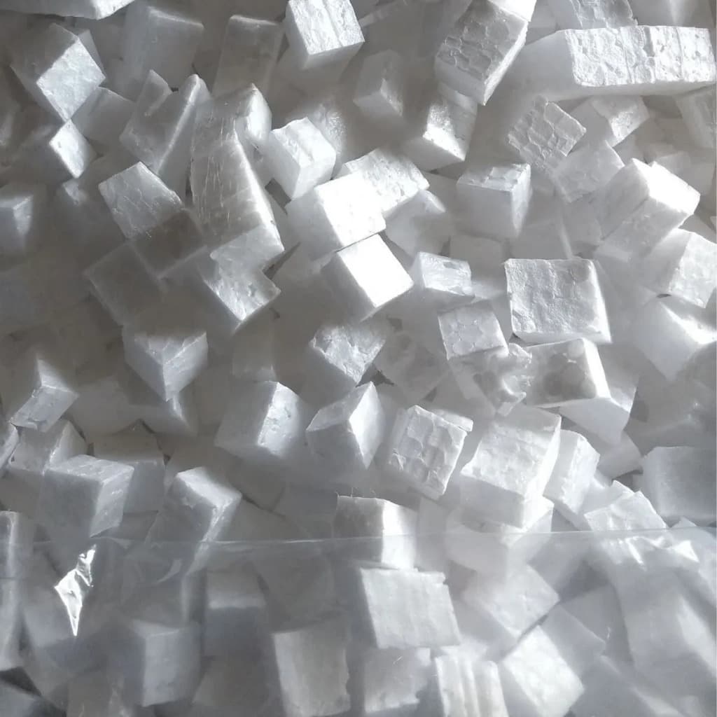 Embalagem Flocos Isopor cubos Branco Enchimento e Proteção Produtos 20 Litros