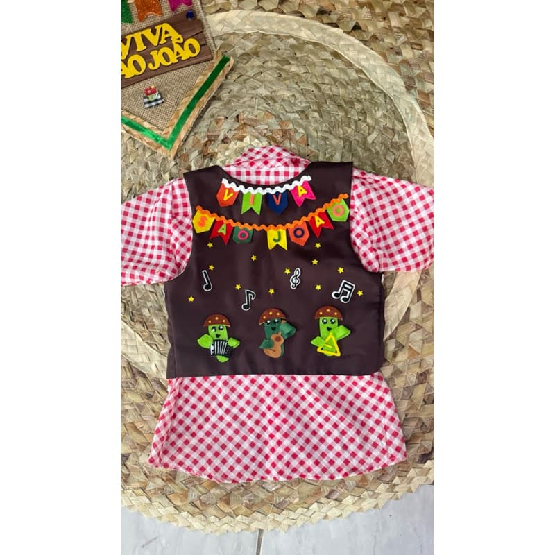Roupa junina coletes camisas temáticas São João xadrez personalizado diversos modelos cores infantil