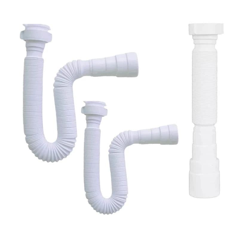 kit C/2 Sifão Sanfonado Extensivo Ajustável Universal Multiuso Pia Tanque Lavatório Astra
