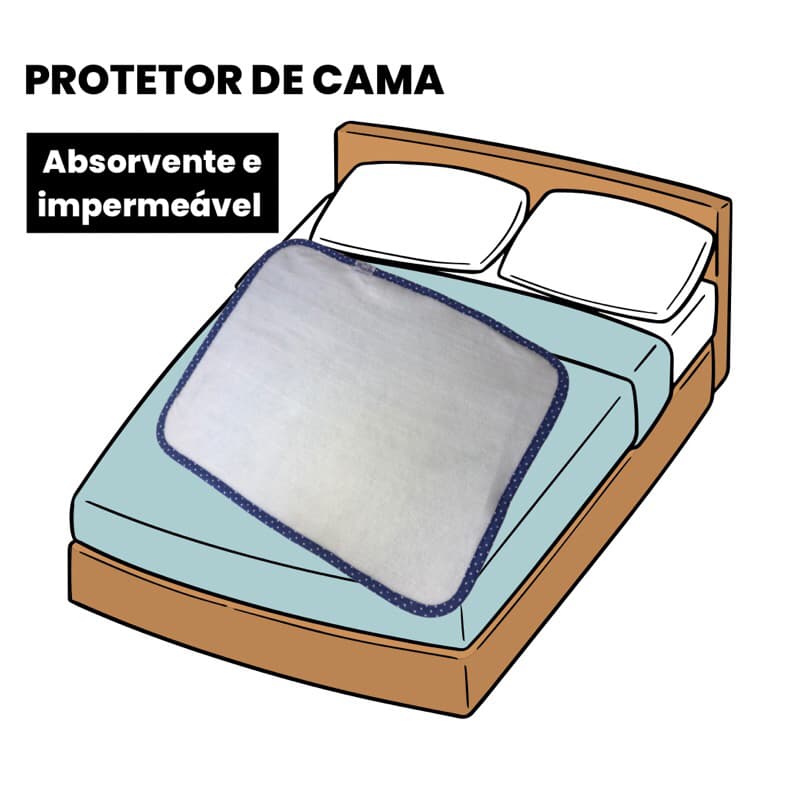 Protetor Forro 1,40 x 0,90 de cama absorvente e impermeável para idosos e crianças