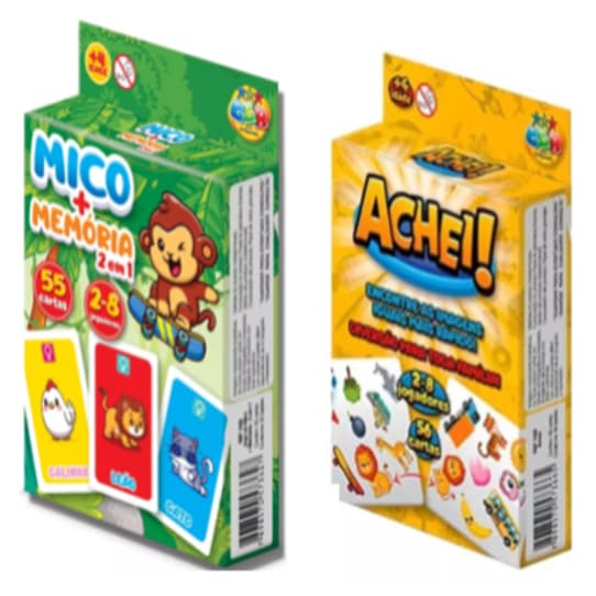 Jogo Do Mico + Jogo Da Memória 55 Cartas 2 em 1 a partir de 4 anos de Idade Brinquedo para Meninos e Meninas