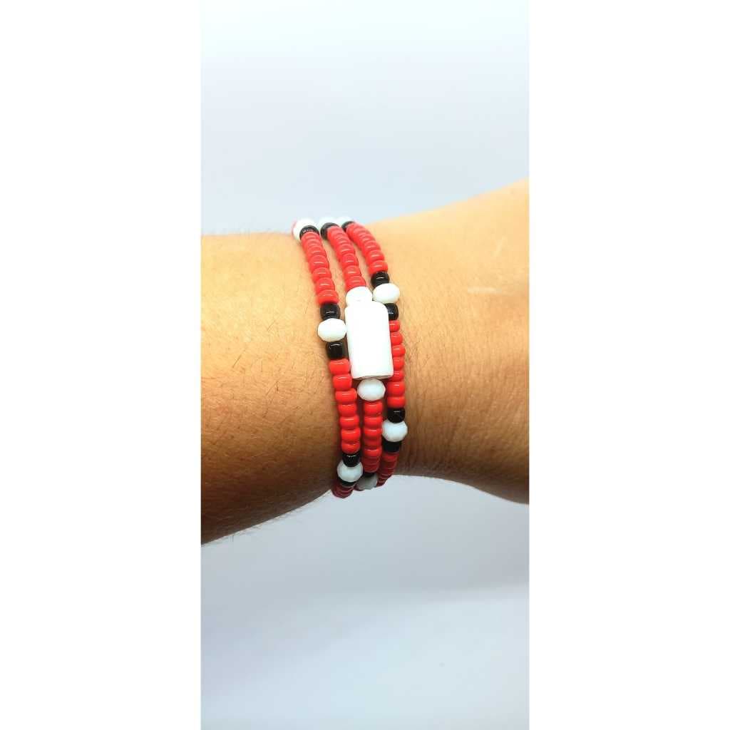 GUIA DE PROTEÇÃO – PULSEIRA – CABOCLO COBRA CORAL– LUXO – FIO DE CONTAS - UMBANDA CANDOMBLÉ ORIXÁ ENTIDADE
