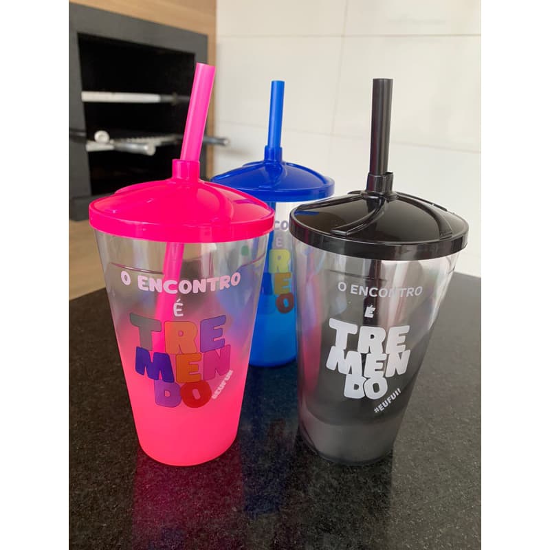 100 copos  Rosa 550 Ml twister Personalizado , lembrancinhas ,Aniversário
