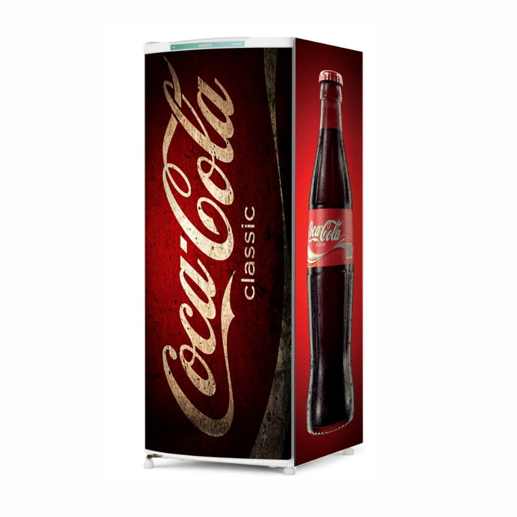 Envelopamento Geladeira Adesivo Frente Lados MD150 Tema CC016  COCACOLA
