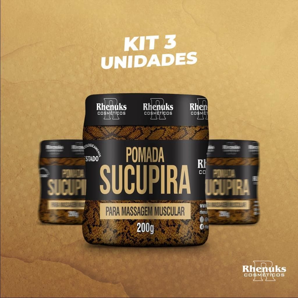 Kit 3 Pomada Massageadora Sucupira 200ml - Anti Desconforto Muscular
