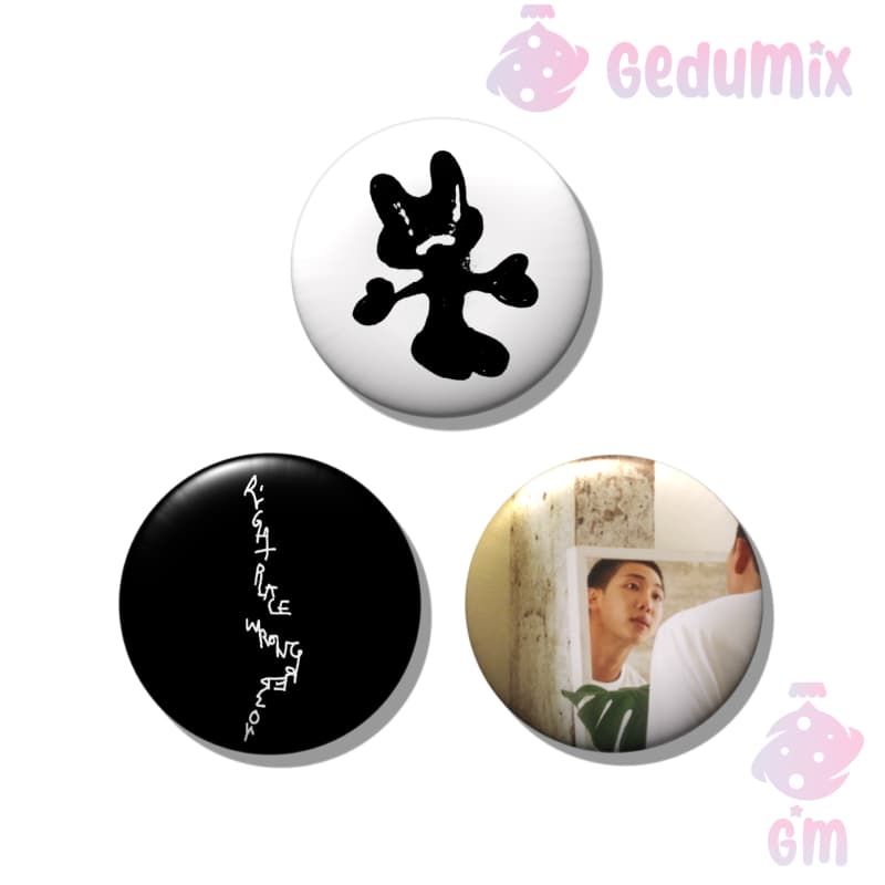 KIT 3 Bottons Broches BTS RM Namjoon RPWP (Right Place Wrong Person)