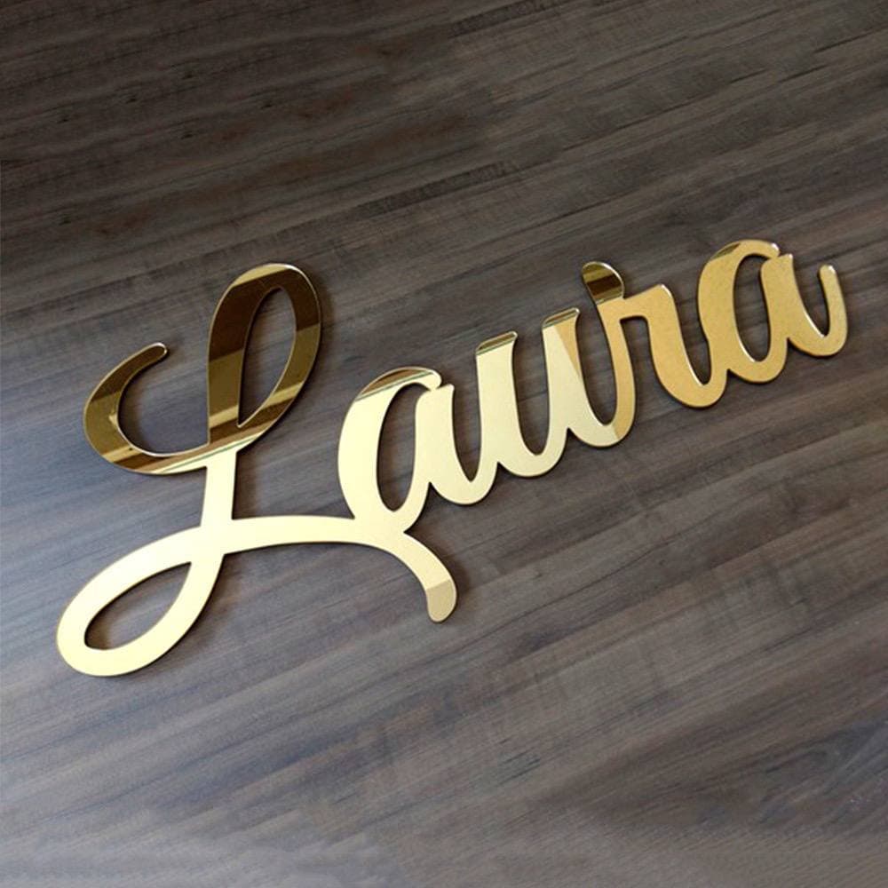 Nome Personalizado em Acrílico Espelhado 10cm altura