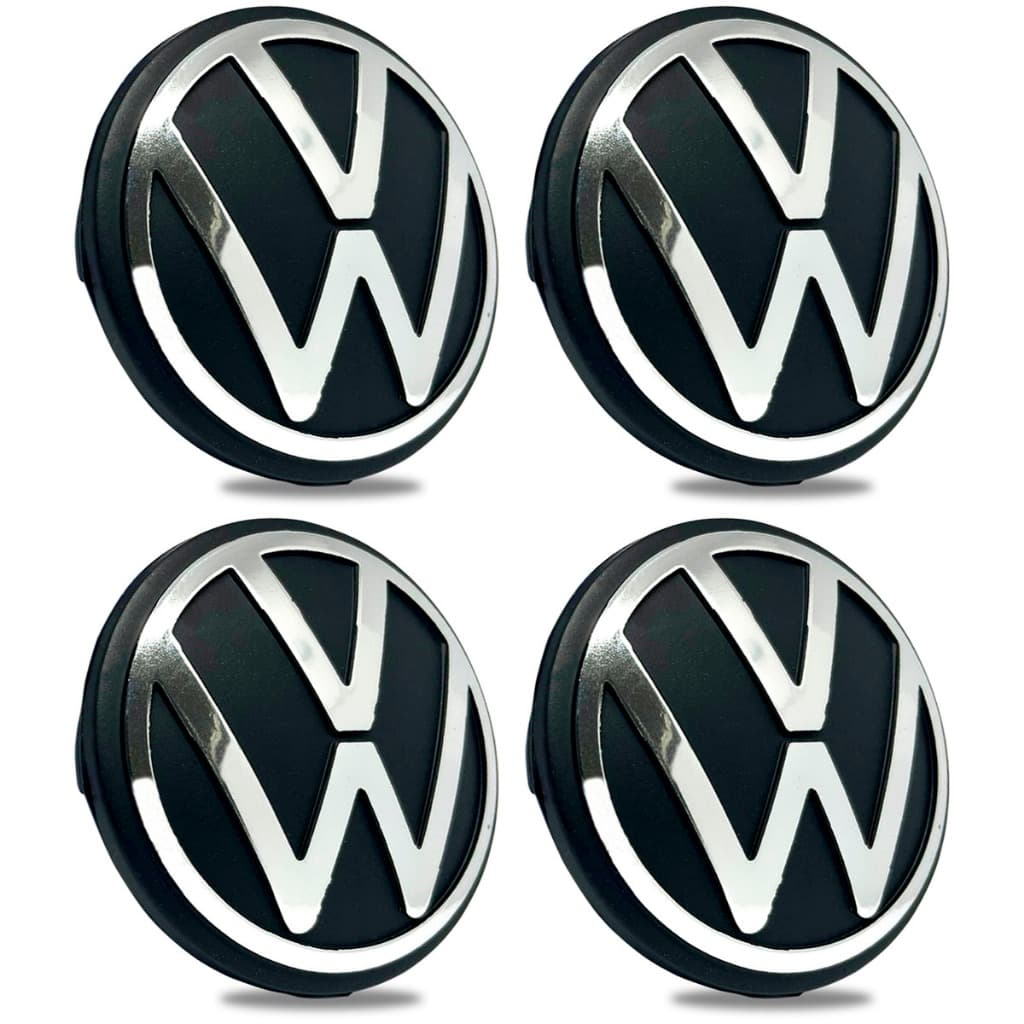 Jogo Calota Calotinha Centro Roda Jetta Passat Tiguan Golf Fusca Amarok Logo Novo 65mm