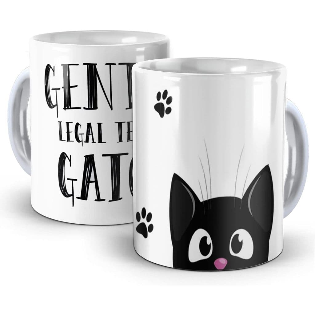 Caneca Gente Legal Tem Gato Presente Personalizado Porcelana - 325ml