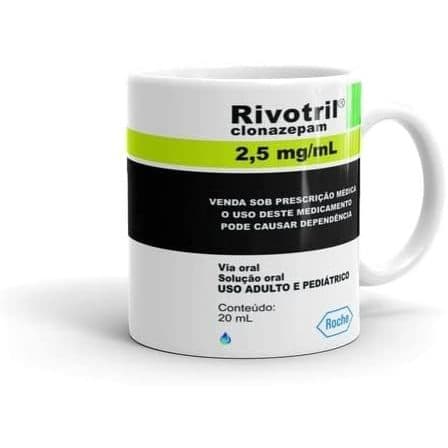 Caneca Personalizada Remédio Rivotril Engraçada Presente Porcelana - 325ml