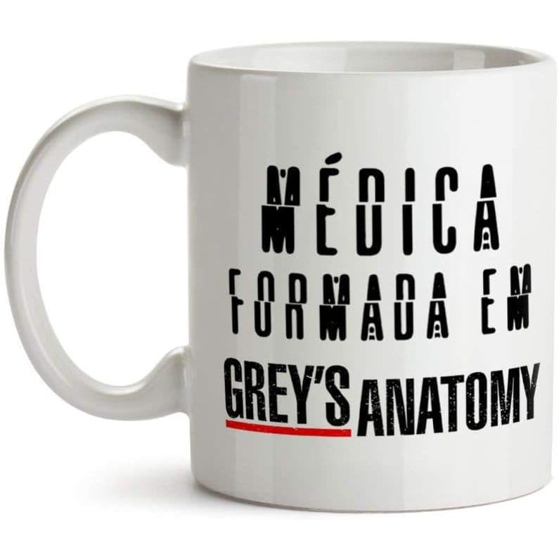 Caneca Greys Anatomy Medica Formada em Greys Presente Porcelana - 325ml