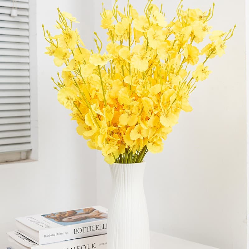 Kit C/10pcs de Orquídea Chuva de Ouro, Galhos Artificial para Arranjos, Flores pra Festa e Casamento