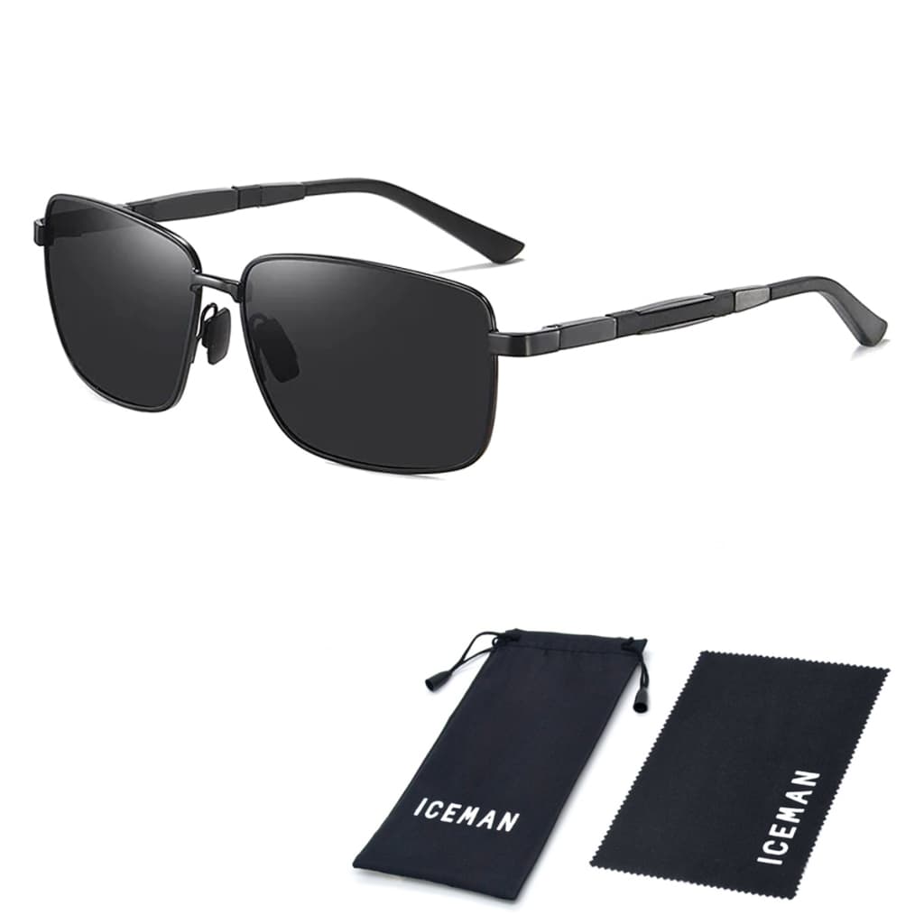 Óculos De Sol Polarizado Proteção UV400 Retangular Quadrado Masculino Original Iceman 944