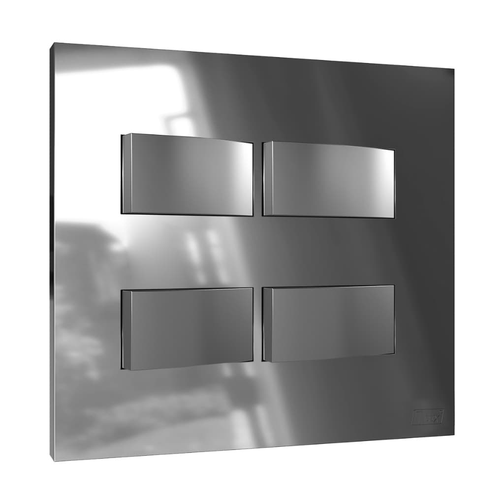 Conjunto Interruptor Quadruplo ou Sextuplo 4x4 - Recta Espelhada com Prata