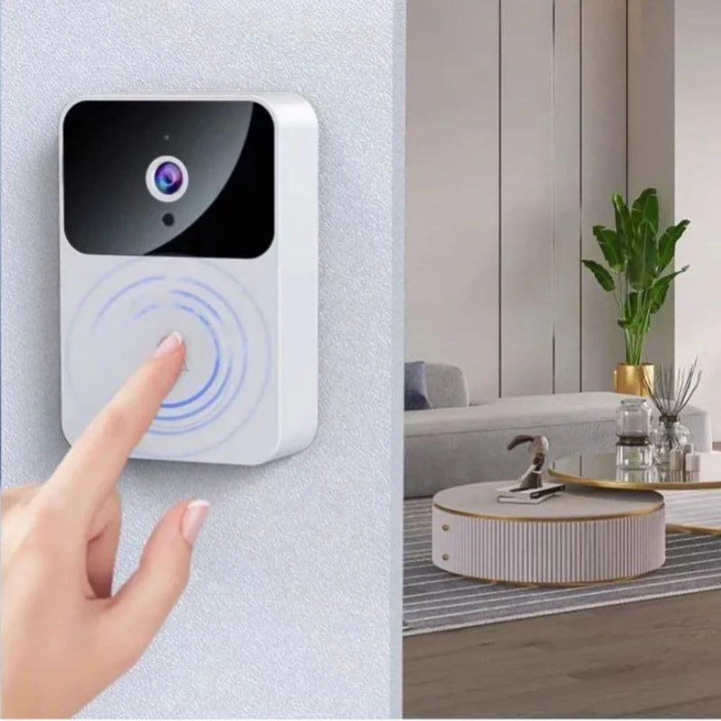 Campainha Câmera Vídeo Porteiro Sem Fio Wi-Fi HD Inteligente Smart Home Vê Pelo Celular Recarregável