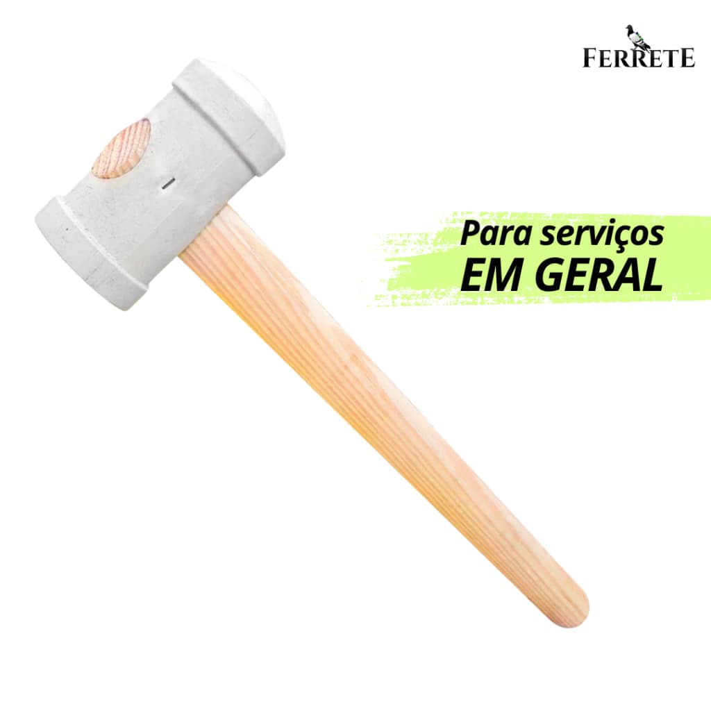 Martelo De Borracha 40, 60 e 80mm Branco Para Cerâmica E Marcenaria - Thompson