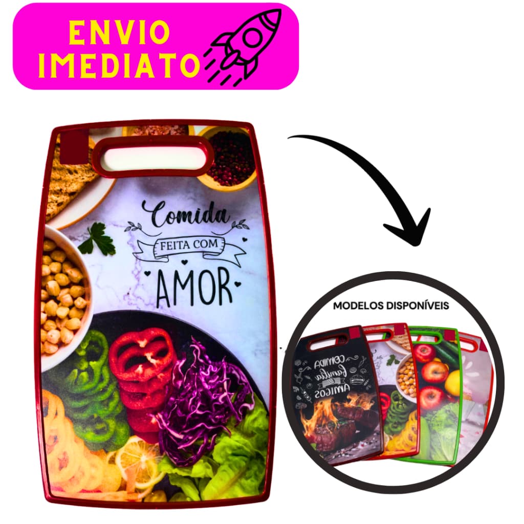 Tábua De Corte Colorida Para Carne Legumes Frutas 36 Cm Resistente Ideal Para o Dia-Dia