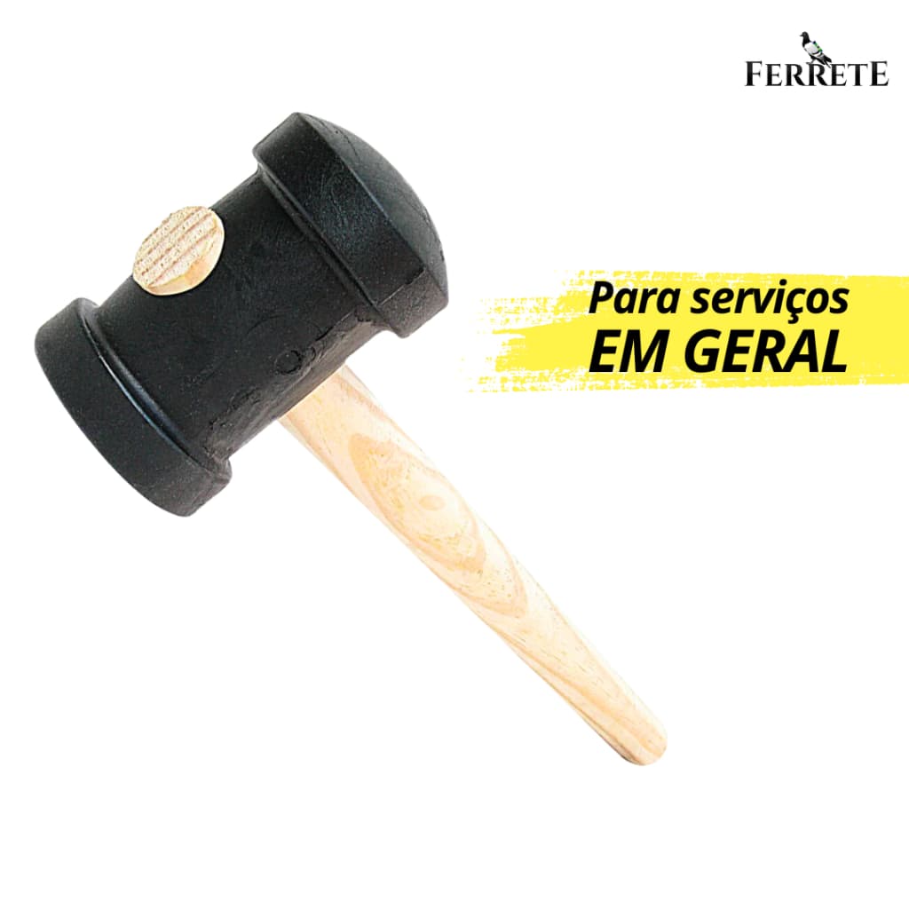 Martelo De Borracha 40, 60 e 80mm Preto Para Cerâmica E Marcenaria - Thompson