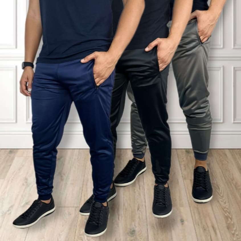 Calça Refletiva de Agasalho Esportiva com Punho Skinny Casual Academia e Corrida