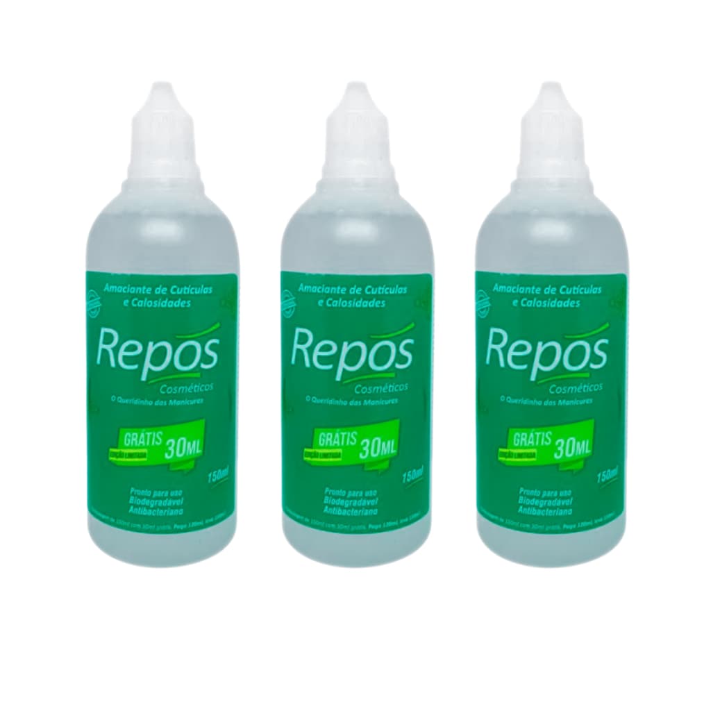 Amolecedores de Cuticula e Calosidades Repos 150ml Kit 3und