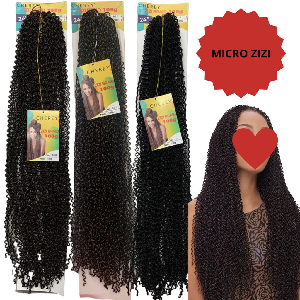 kit 4 Cabelo Miojinho 100G Tranças Micro Zizi 400g total Kanekalon Pronto Para Trançar
