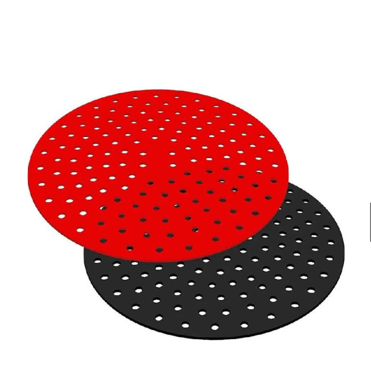 Descanso de Panela Silicone Pratico REDONDO Multiuso Universal Vermelho Preto pode ser utilizado em Forno Airfryer