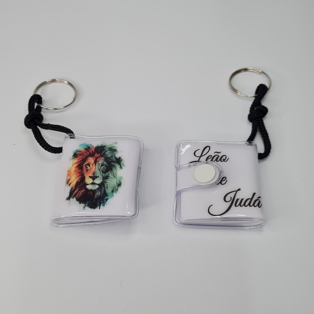 Chaveiro Bíblia Leão de Juda. Kit com 12 Pçs
