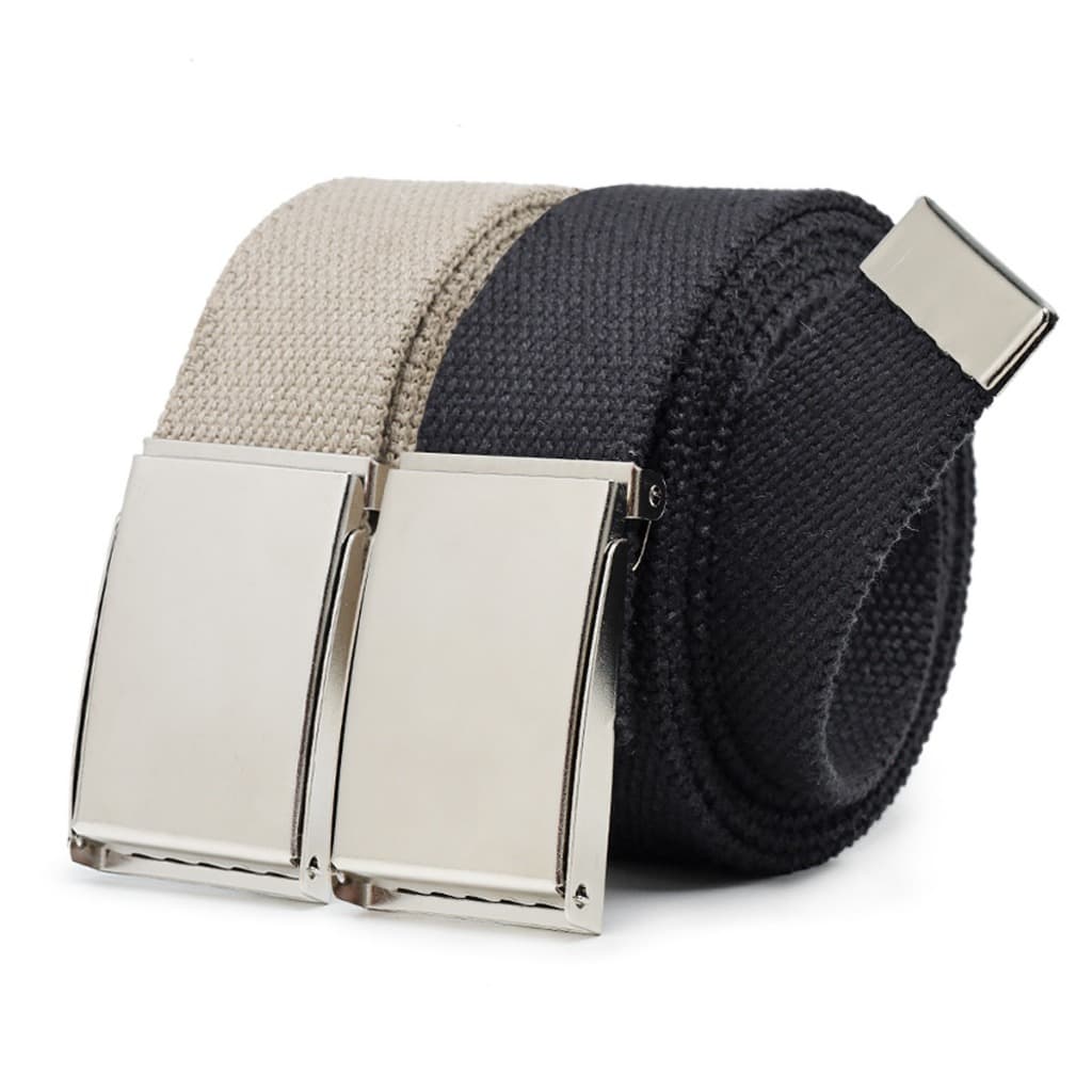 Kit 2 Cintos Masculino Lona Fivela Regulável Casual Militar