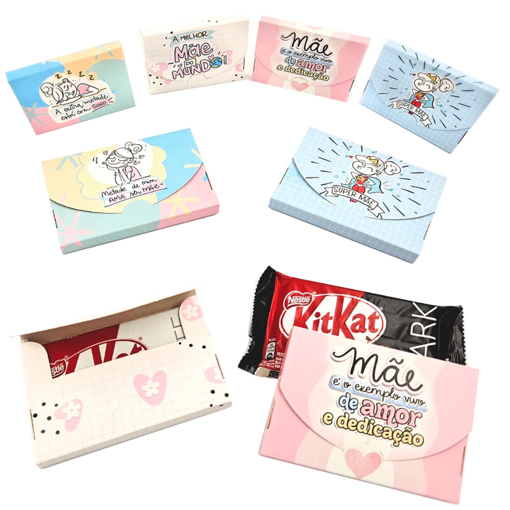 Lembrancinha Dia das Mães - Caixa Porta Kit Kat (10un)