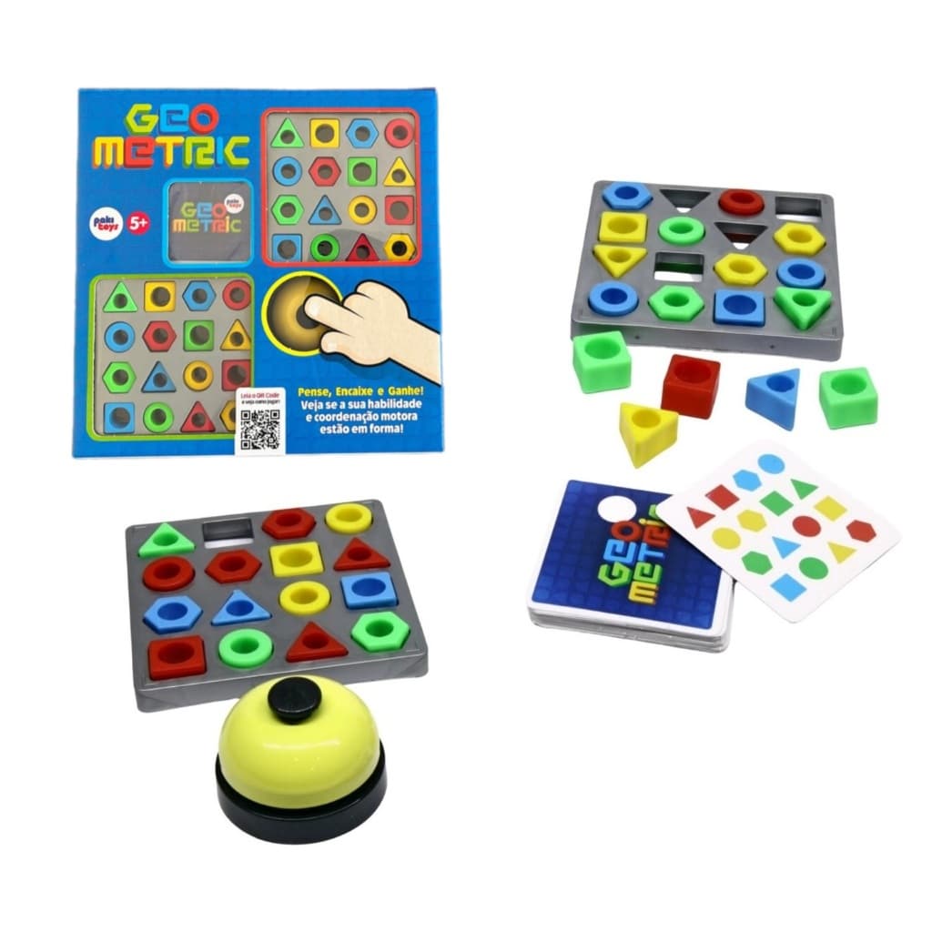 Jogo Tabuleiro GeoMetric Educativo Infantil Pedagógico