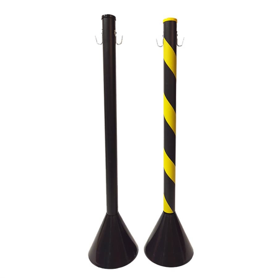 Pedestal Plástico Zebrado Amarelo e Preto 90cm Sinalização Organizador De Filas Isolamento