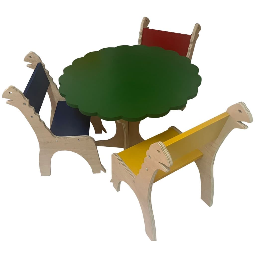 Mesa Montessori Mesinha com 3 Cadeiras Infantil Escolar