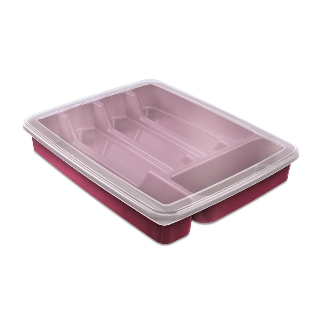 Organizador de Talher 5 Divisória C/ Tampa Grande Gaveta Cozinha