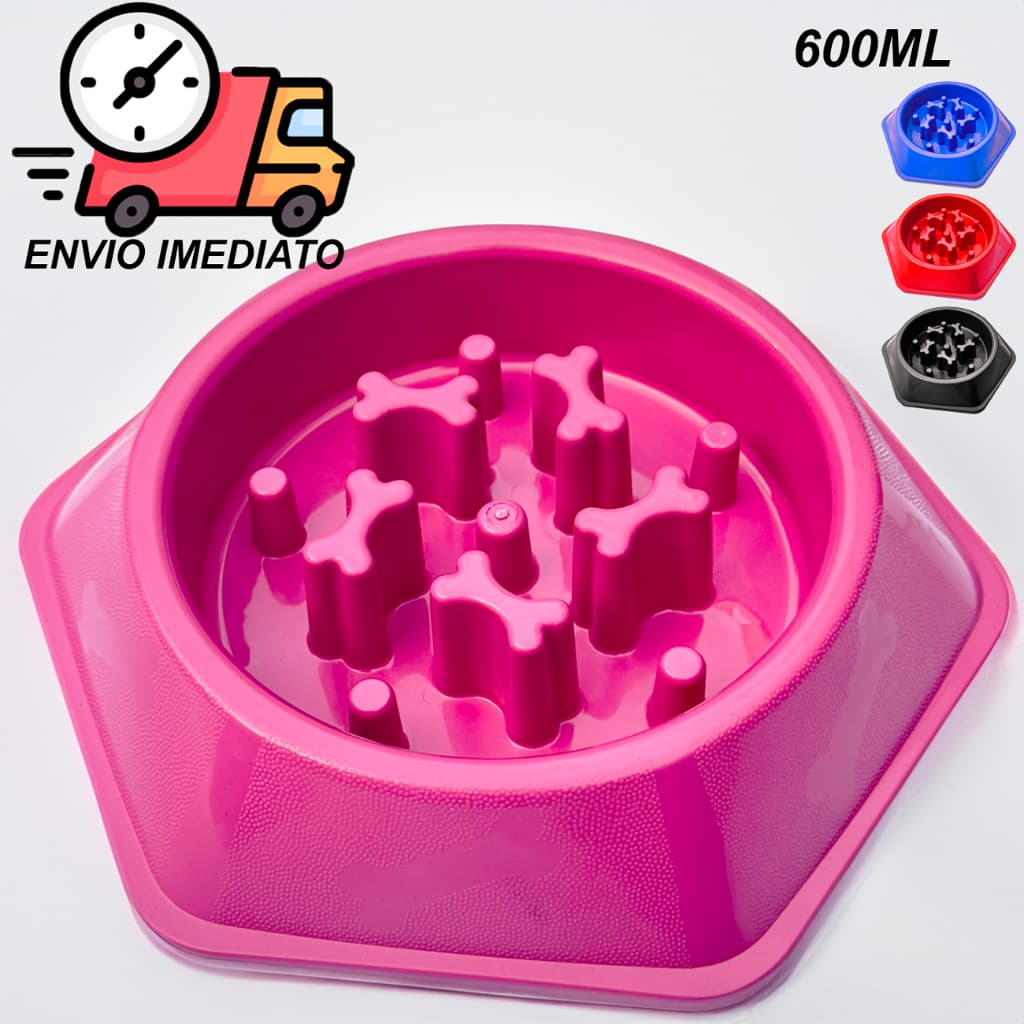 Comedouro Educativo Lento Para Cães Interativo 600ml Valilha Prato Para Ração de Cachorro Gato