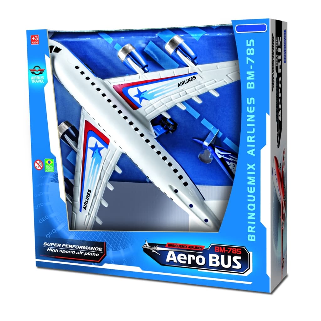 Avião de Brinquedo Grande 36cm Infantil Original Boeing Boing Jumbo Aero Buss Aeronave Jato Airbus